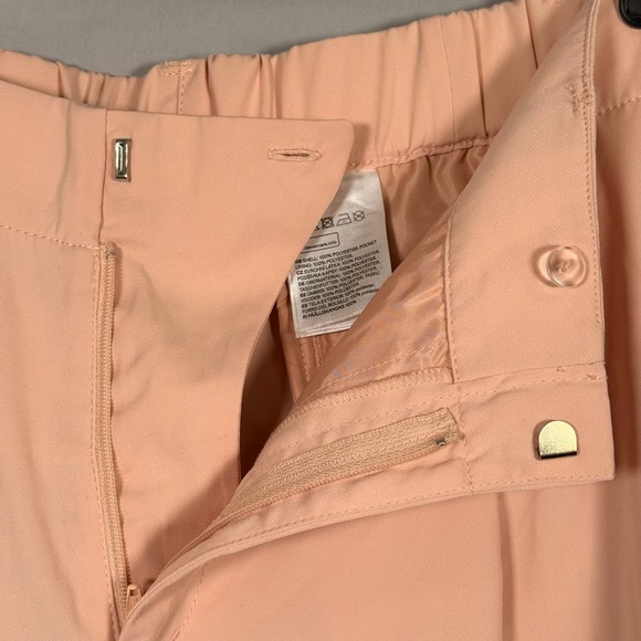 HM Women's Peach Zip Belt Loops Ankle Slacks Pants 12 33x24.5" Cropped Cuff NWT - Picture 3 of 9
